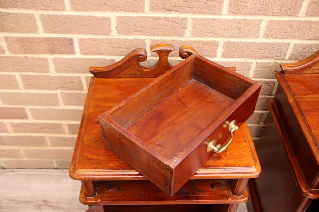 Pair of Mahogany Crafted Bedside Tables - Image 7