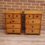 Pair of Rustic Wood Bedside Tables