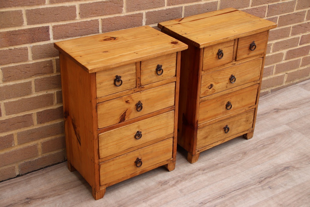 Pair of Rustic Wood Bedside Tables - Image 2
