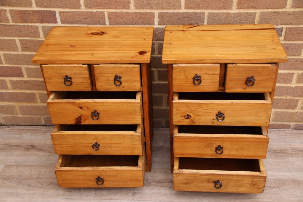 Pair of Rustic Wood Bedside Tables - Image 5