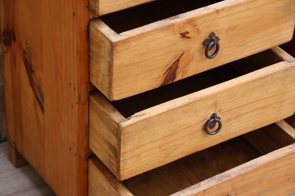Pair of Rustic Wood Bedside Tables - Image 6