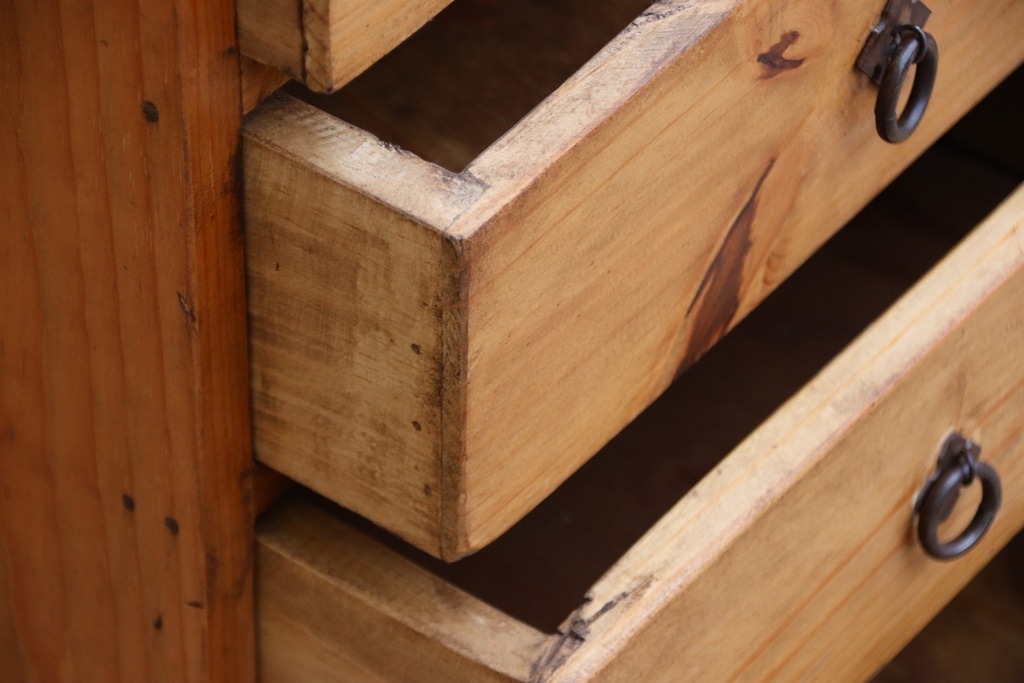 Pair of Rustic Wood Bedside Tables - Image 8
