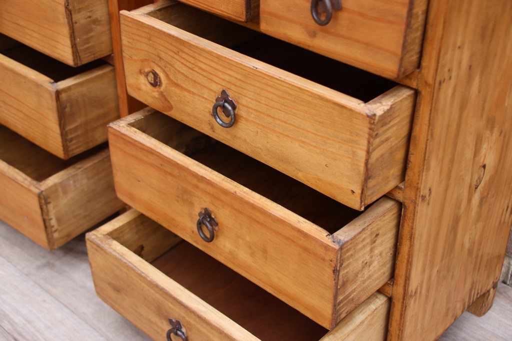 Pair of Rustic Wood Bedside Tables - Image 9