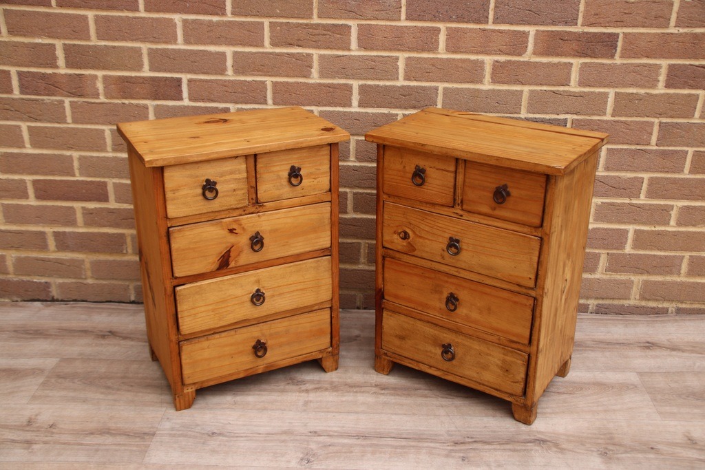 Pair of Rustic Wood Bedside Tables - Image 11