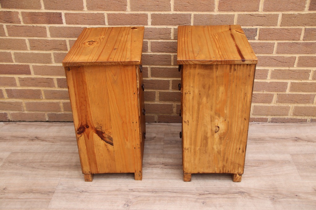 Pair of Rustic Wood Bedside Tables - Image 12