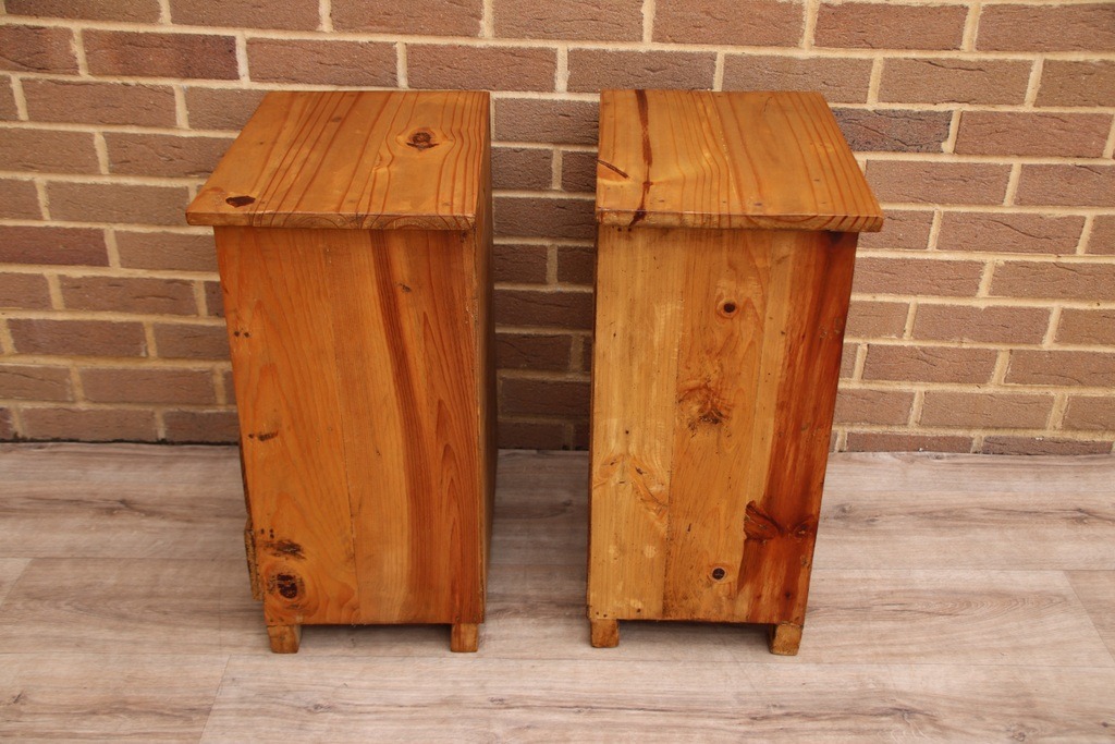 Pair of Rustic Wood Bedside Tables - Image 15