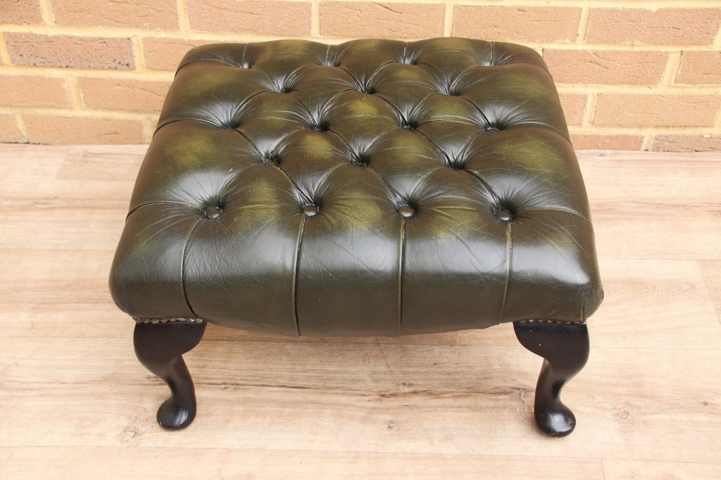 Chesterfield Leather Footstool - Image 3