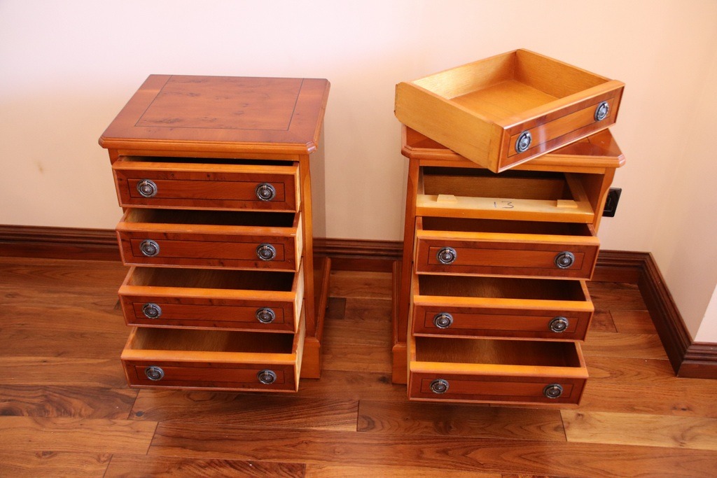 Pair of Burr Bedside Tables - Image 13