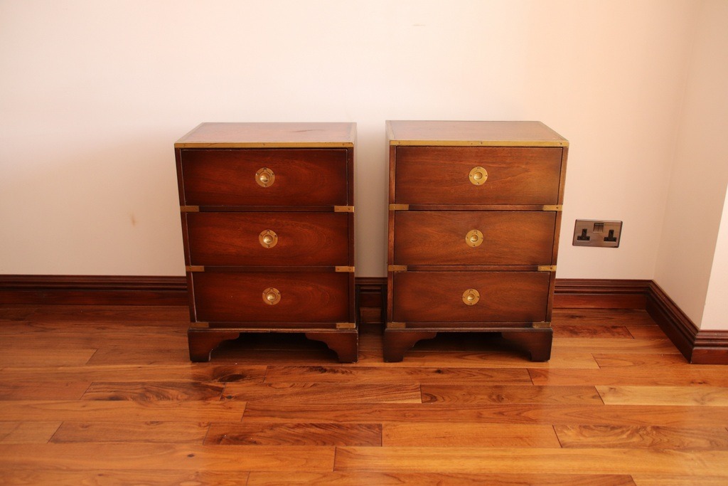 Pair of Military Campaign Bedside Tables - Image 2