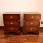 Pair of Military Campaign Bedside Tables