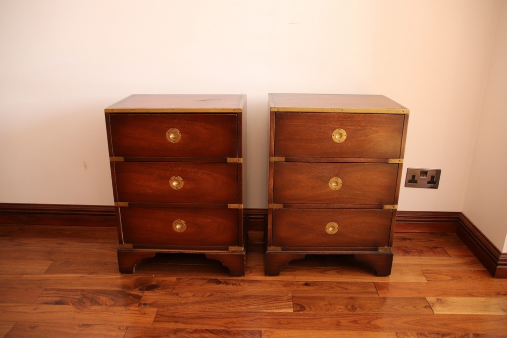 IMG_0980 Pair of Military Campaign Bedside Tables - Image 1