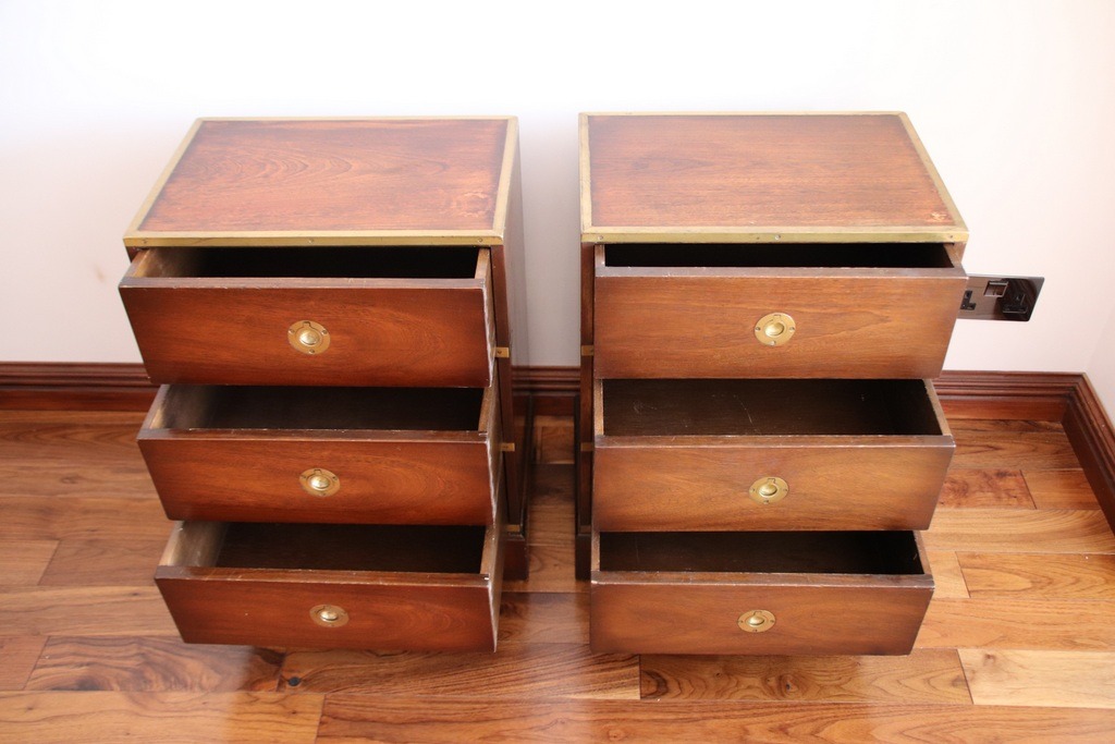 Pair of Military Campaign Bedside Tables - Image 9