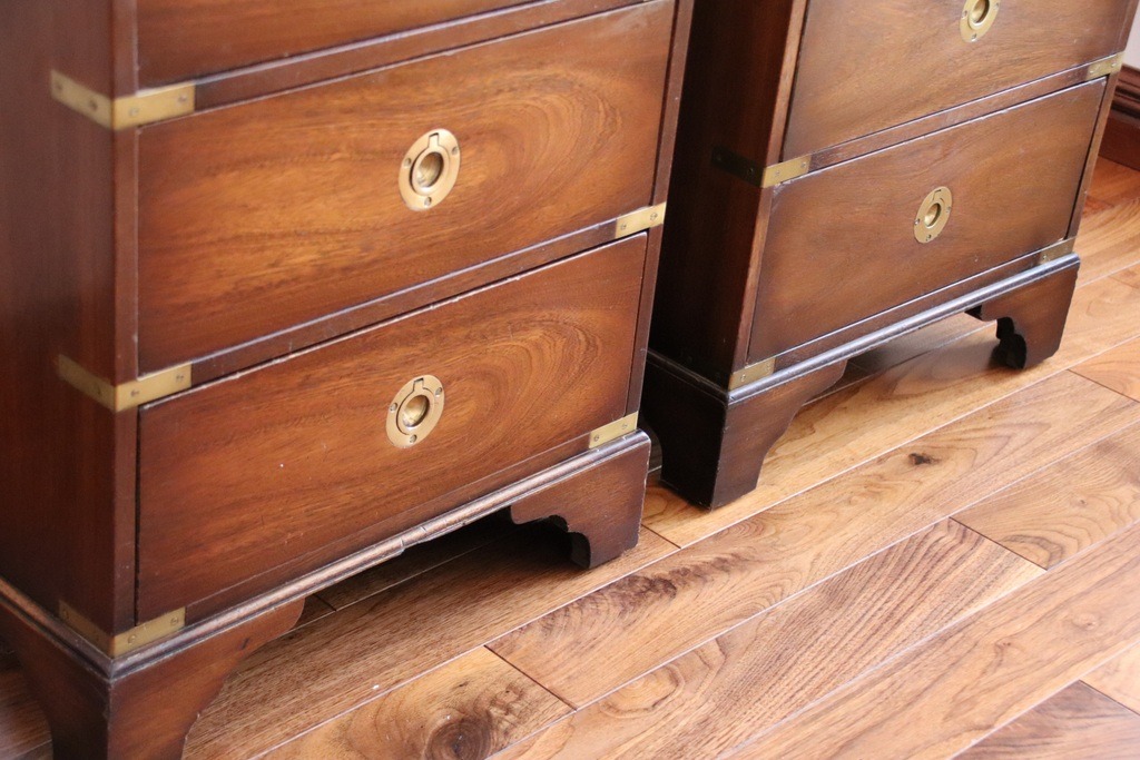 Pair of Military Campaign Bedside Tables - Image 13