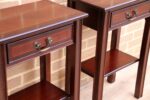 Pair of Mahogany Tall Inlaid Bedside Tables - Image 4