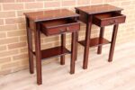 Pair of Mahogany Tall Inlaid Bedside Tables - Image 6