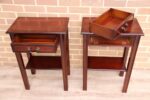Pair of Mahogany Tall Inlaid Bedside Tables - Image 10