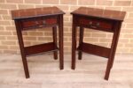 Pair of Mahogany Tall Inlaid Bedside Tables - Image 11