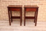 Pair of Mahogany Tall Inlaid Bedside Tables - Image 12